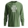 Crew-Neck Long Sleeve Green Front