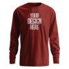 Crew-Neck Long Sleeve Maroon Front