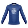V-Neck Long Sleeve_Blue_Front
