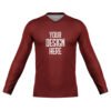 V-Neck Long Sleeve_Maroon_Front